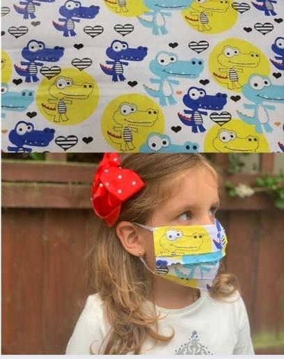 Unisex Kids Face Mask - Yellow Dino.